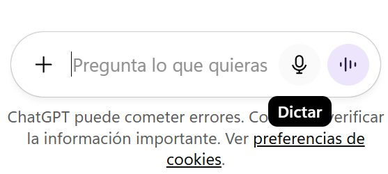 Modo de transcripción de audio a texto en ChatGPT